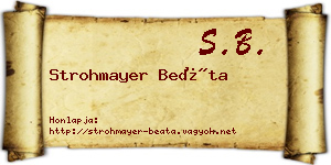 Strohmayer Beáta névjegykártya