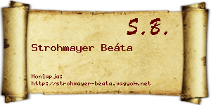Strohmayer Beáta névjegykártya