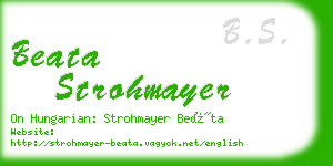 beata strohmayer business card